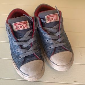 Converse all star denim and red